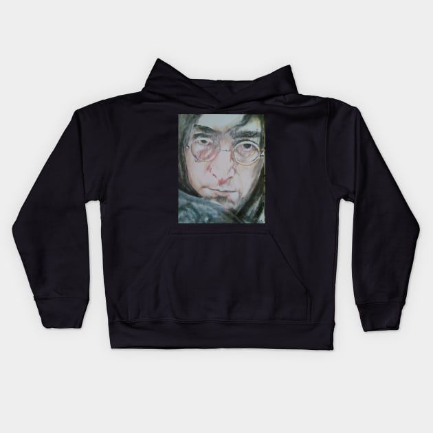 John Lennon Kids Hoodie by Mike Nesloney Art